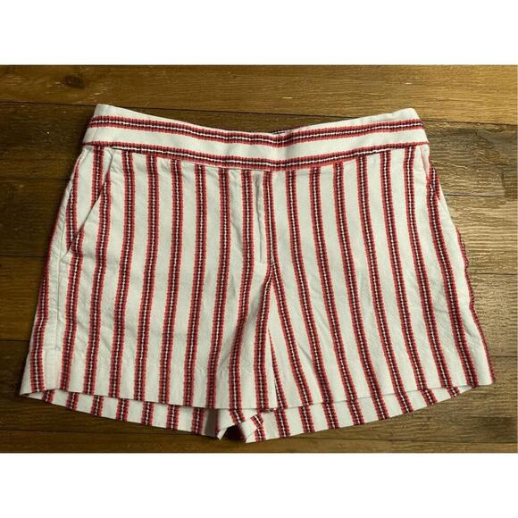 Loft size 0 womens shorts striped red white - Picture 1 of 6